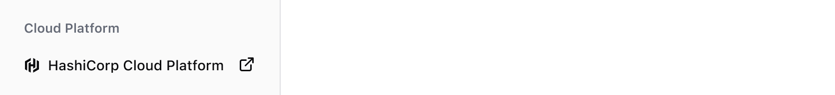 "HashiCorp Cloud Platform" link with an external link icon